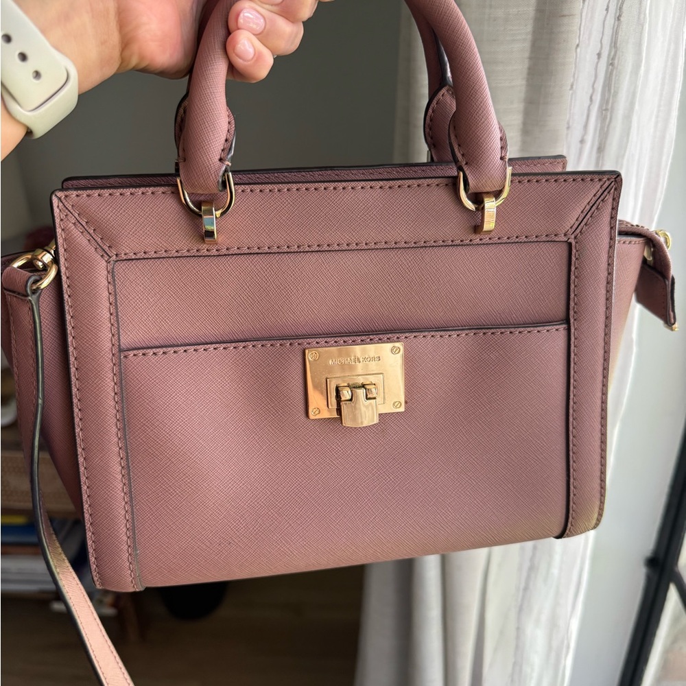 Michael Kors Pink Satchel with Gold Hardware